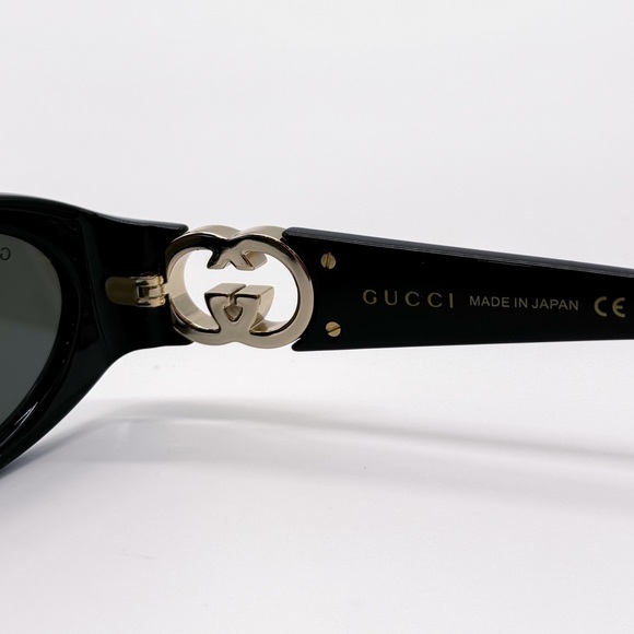 NEW GUCCI GG1660S 001 OVAL BLACK GREY WOMEN SUNGLASSES GUCCI - Picture 10 of 13